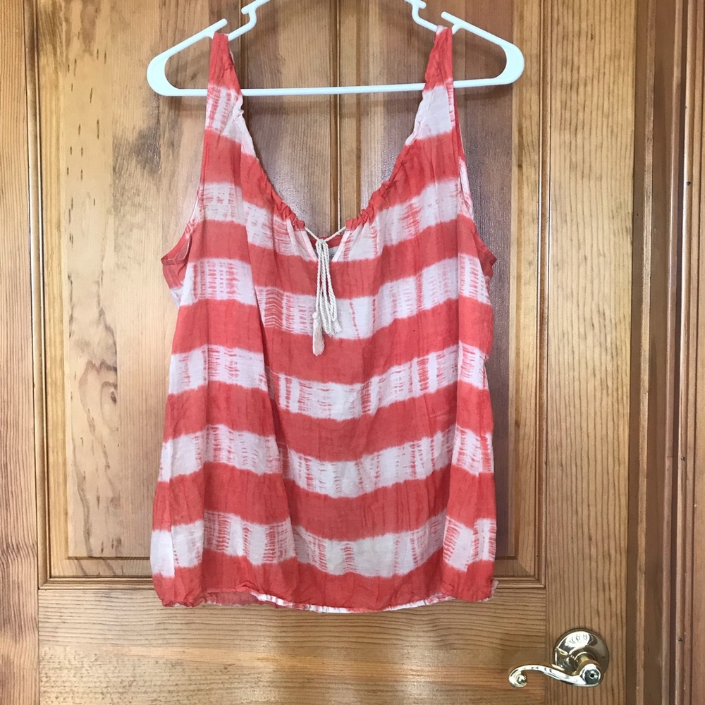 Orange and White Stripped Tank